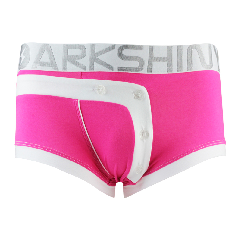 メンズボクサーパンツ DARKSHINY　ローライズ　ボタン付き　ピンク